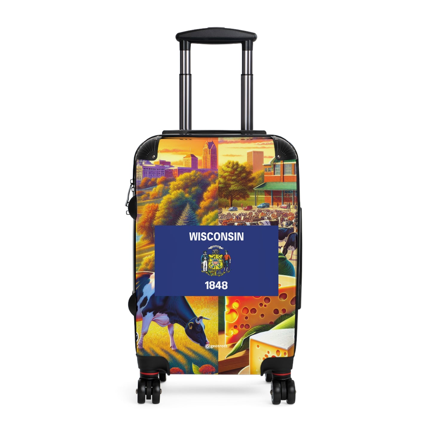 Wisconsin USA STATE FLAGS Luggage Bag Rolling Suitcase Spinner