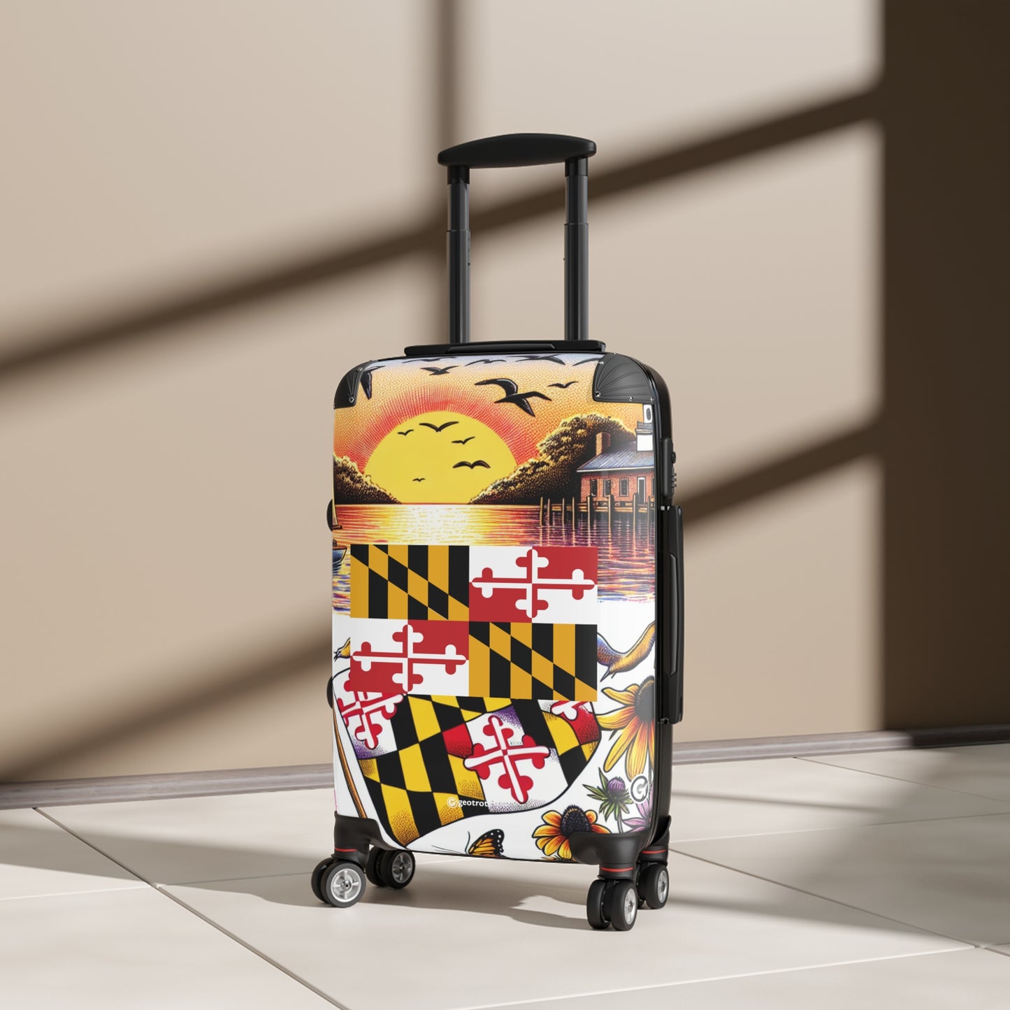Maryland Usa State Flags Luggage Bag Rolling Suitcase Spinner