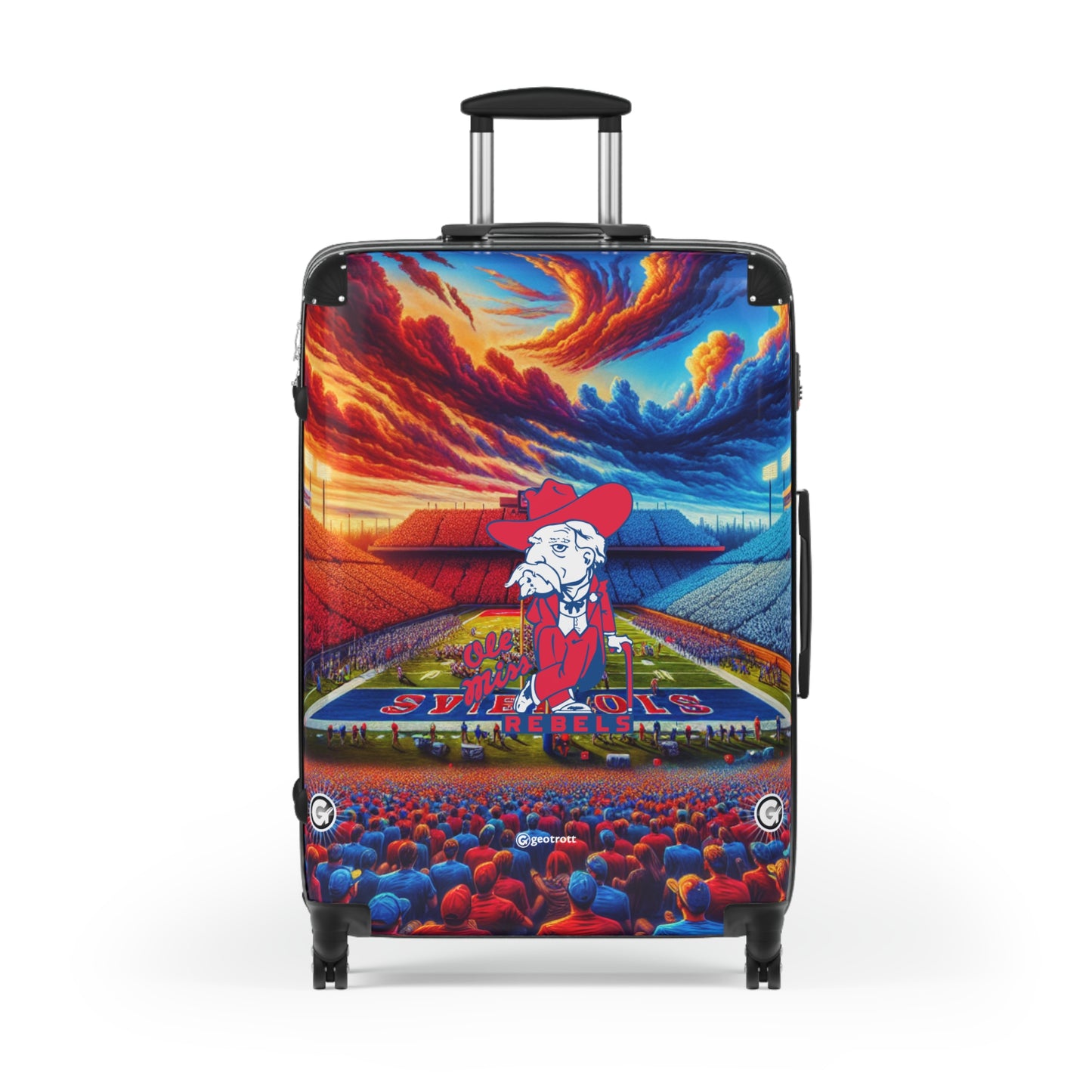 Mississippi Ole Miss Rebel College Team Luggage Bag Rolling Suitcase Spinner