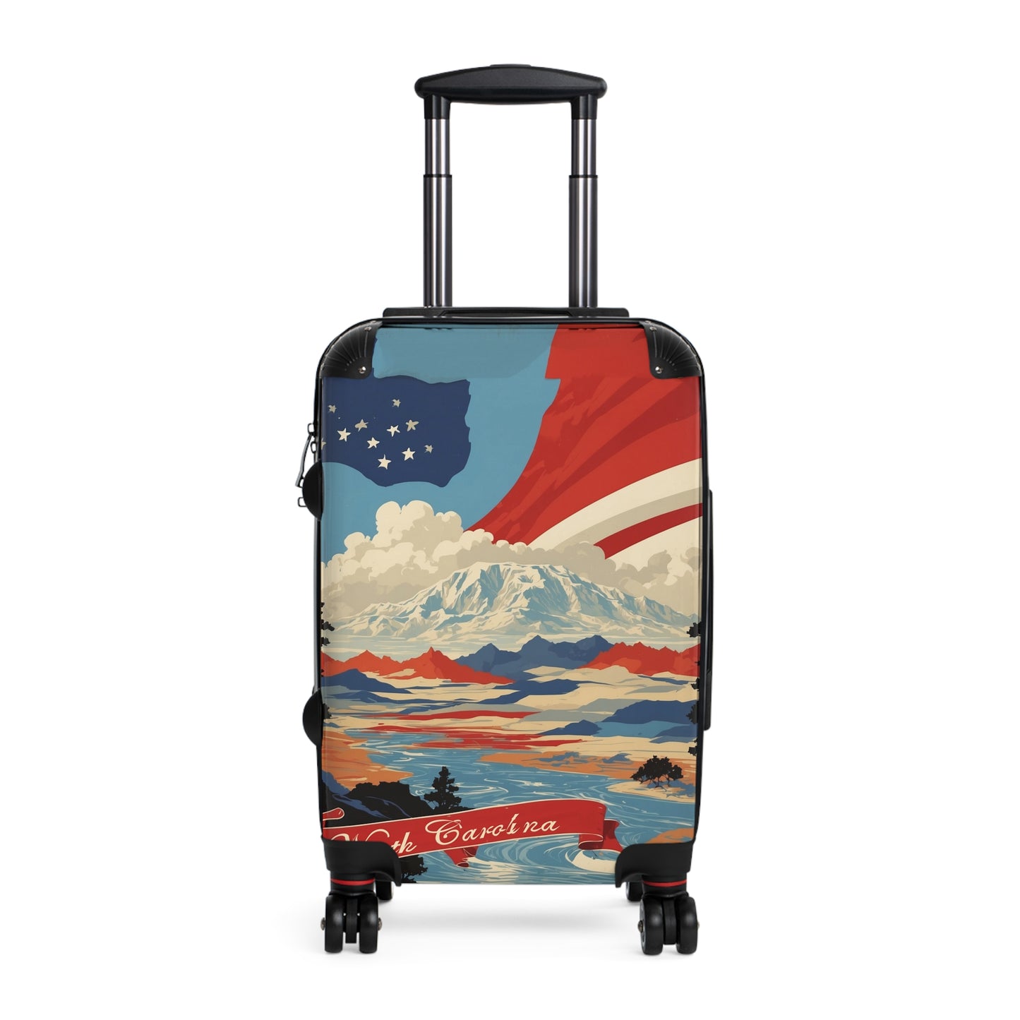 North Carolina'S Majestic Mountains: Vintage Travel Poster, Patriotic American Landscape Vintage Travel Poster