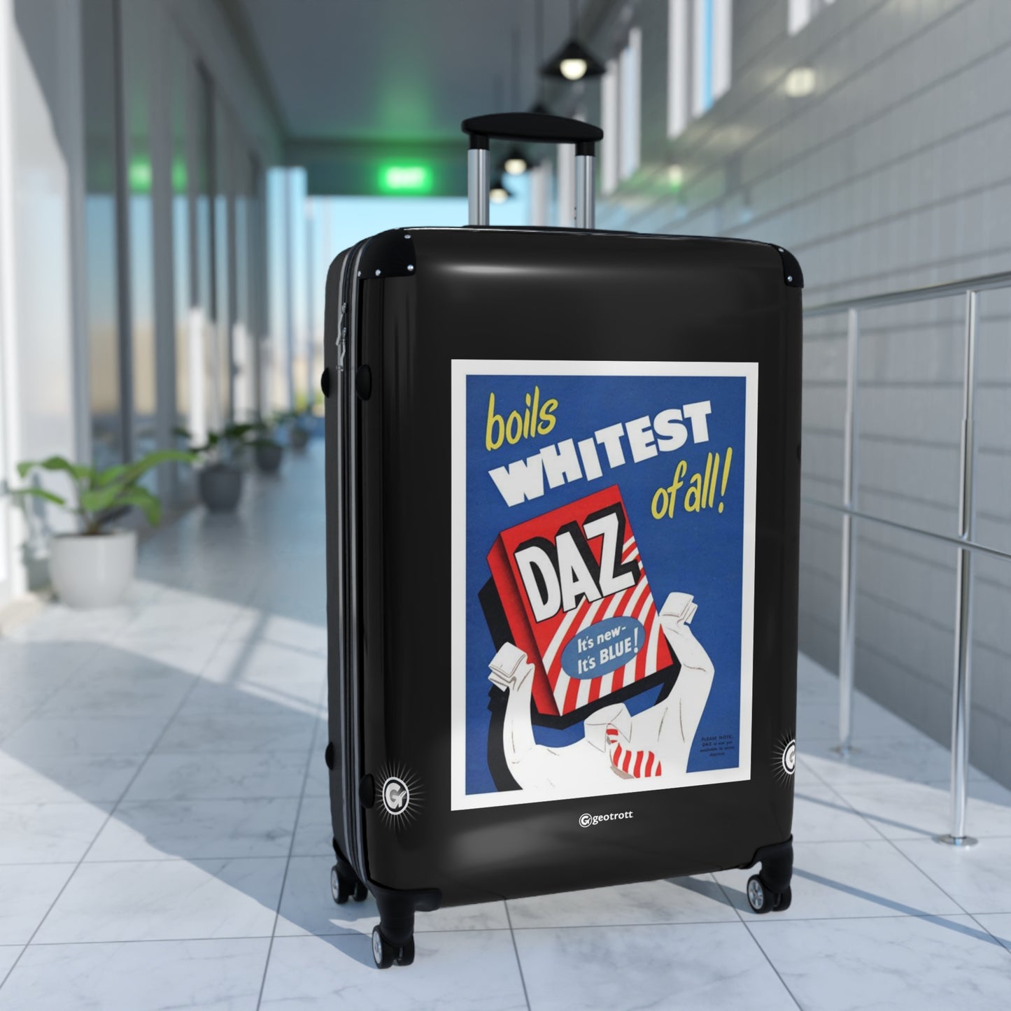 Daz 1950S Uk Washing Powder Products Vintage Posters Retro Ad Luggage Bag Rolling Suitcase Spinner