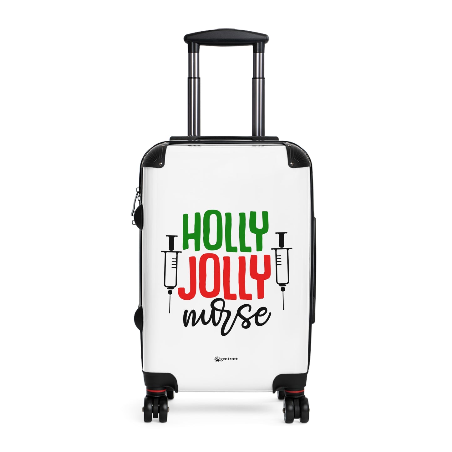 Emotive Inspirational Holly Jolly Mouse Luggage Bag Rolling Suitcase Spinner