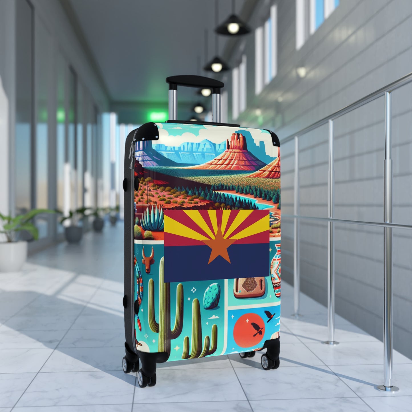 Arizona Usa State Flags Luggage Bag Rolling Suitcase Spinner