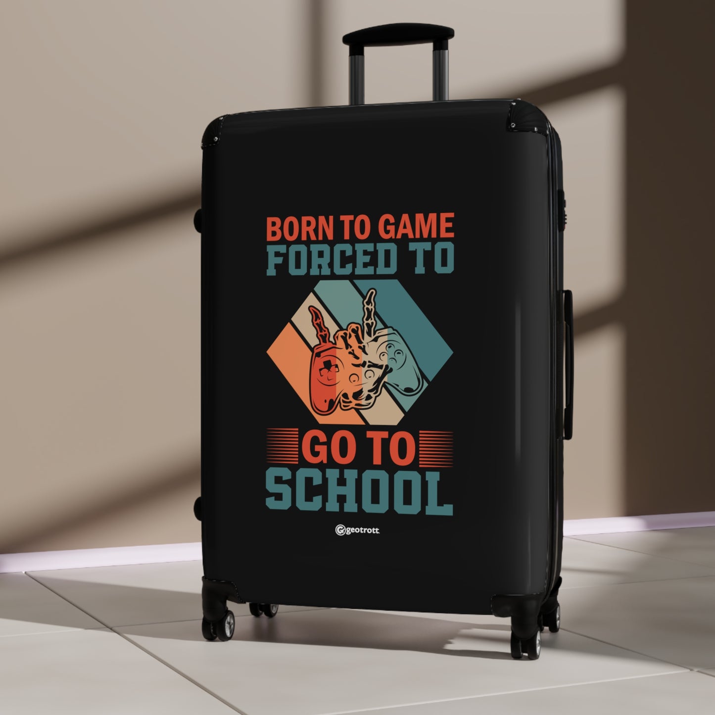 Born to Game Forced to go to School Gamer Gaming Suitcase-Bags-Geotrott