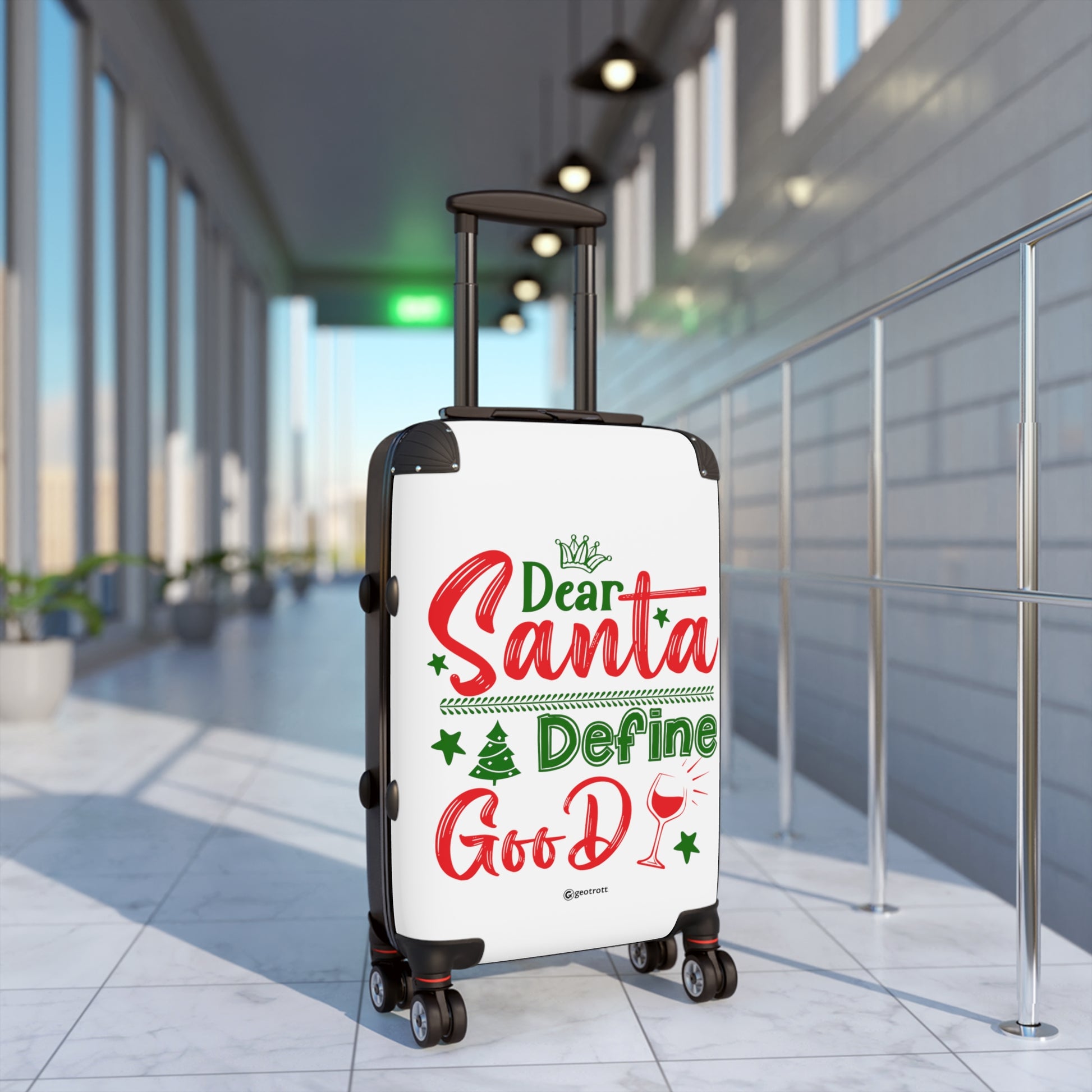 Dear Santa Define Good Christmas Season Luggage Bag Rolling Suitcase Spinner