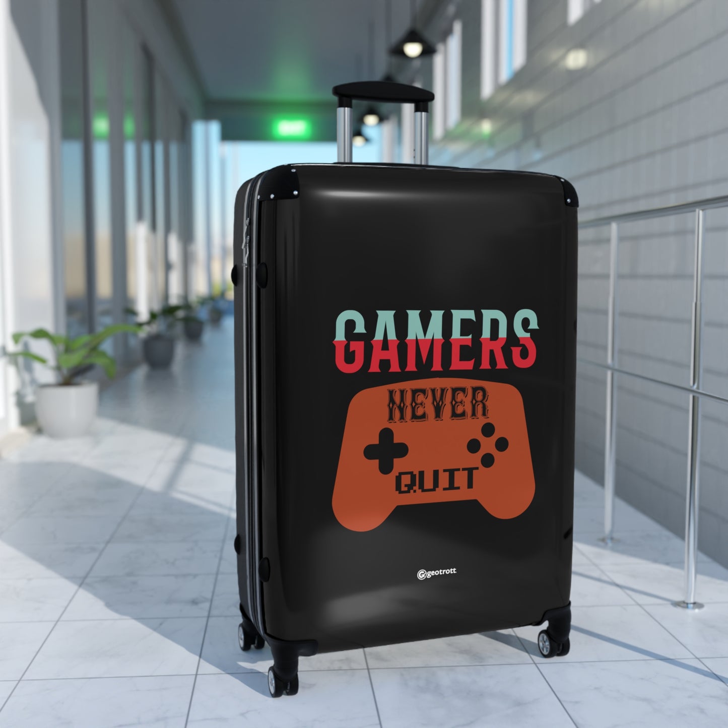 Gamers Never Quit 2 Gamer Gaming Suitcase-Bags-Geotrott