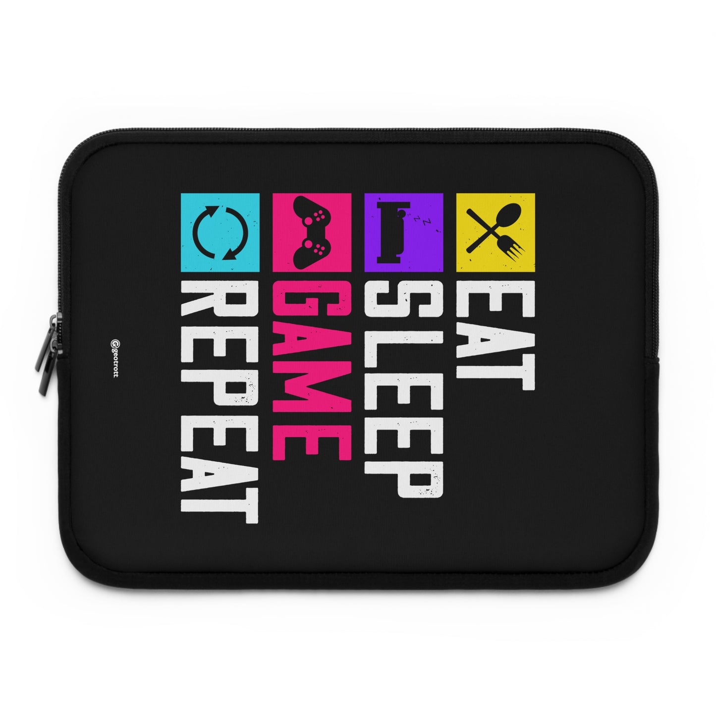 Eat Sleep Game Repeat Gamer Gaming Lightweight Smooth Neoprene Laptop Sleeve