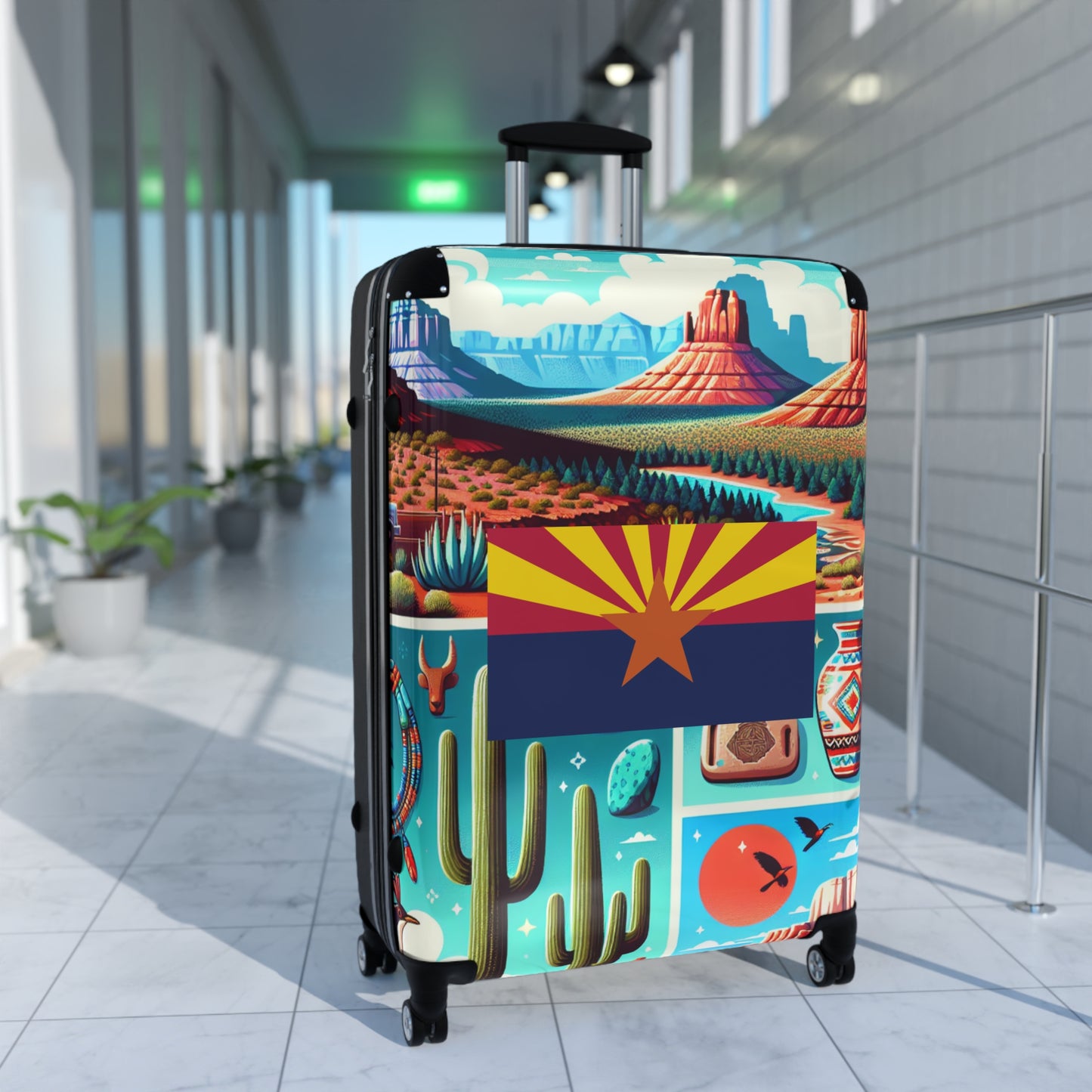 Arizona Usa State Flags Luggage Bag Rolling Suitcase Spinner