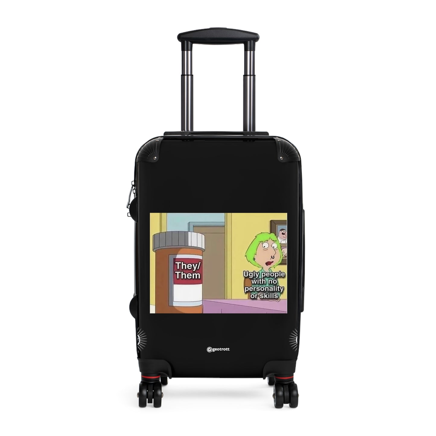 Ugly People with no Personality They Them MEME Funny Inspirational Luggage Bag Rolling Suitcase Spinner