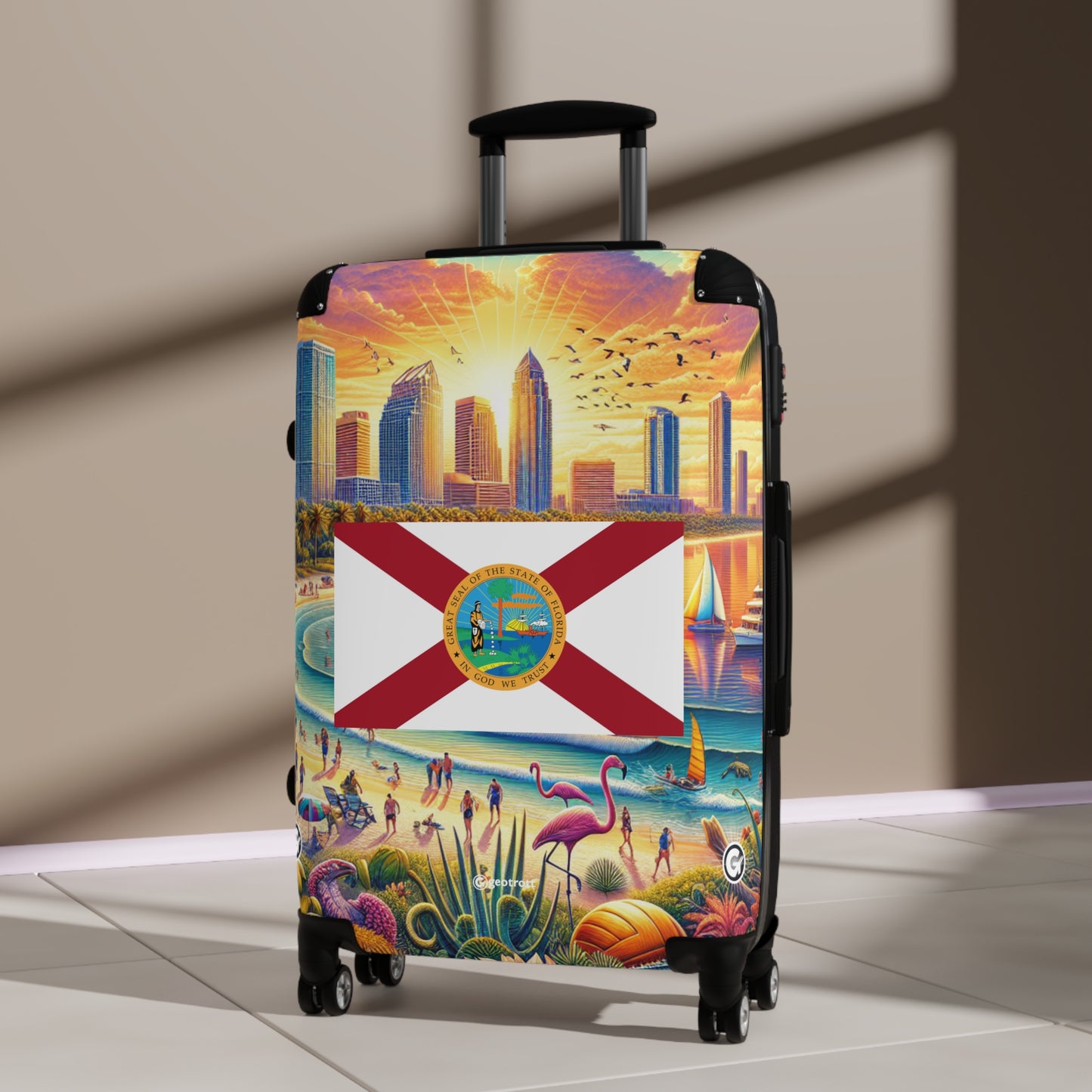 Florida Usa State Flags Luggage Bag Rolling Suitcase Spinner
