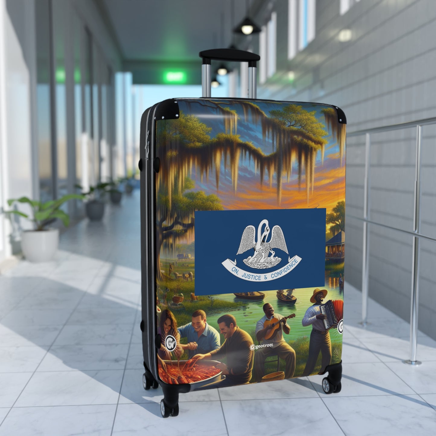 Louisiana Usa State Flags Luggage Bag Rolling Suitcase Spinner