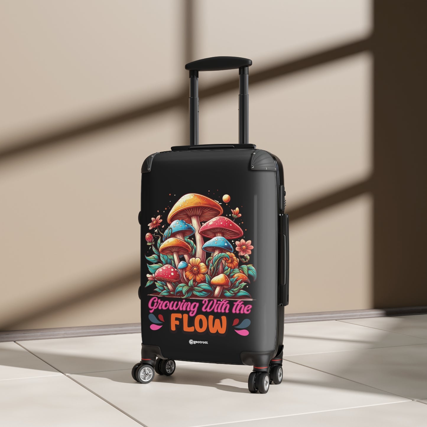 Mushrooms Chroom Funny Inspirational Luggage Bag Rolling Suitcase Spinner