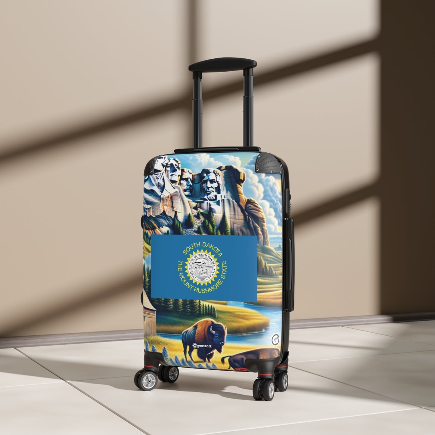 South Dakota Usa State Flags Luggage Bag Rolling Suitcase Spinner