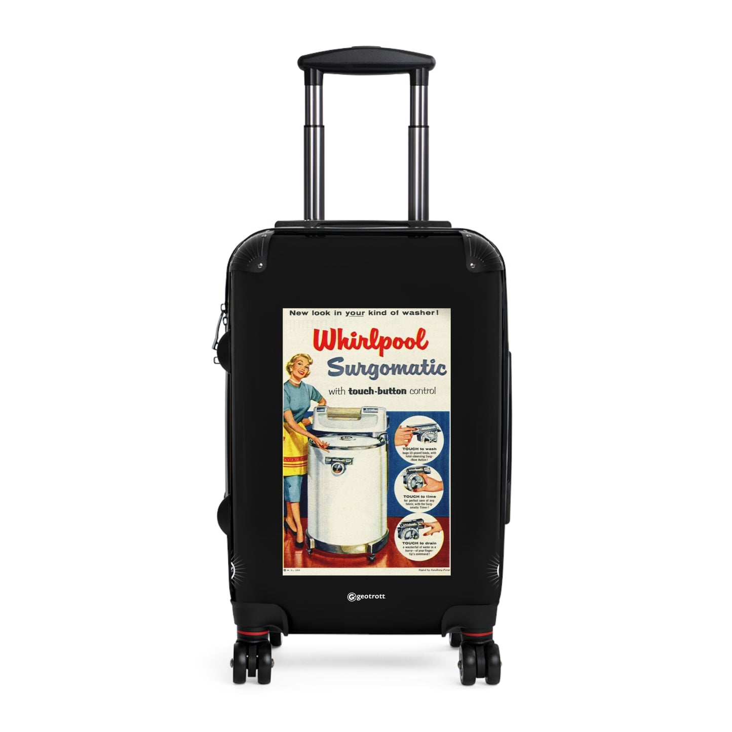 Whirlpool’S Surgomatic Washer Vintage Posters Retro Ad Luggage Bag Rolling Suitcase Spinner