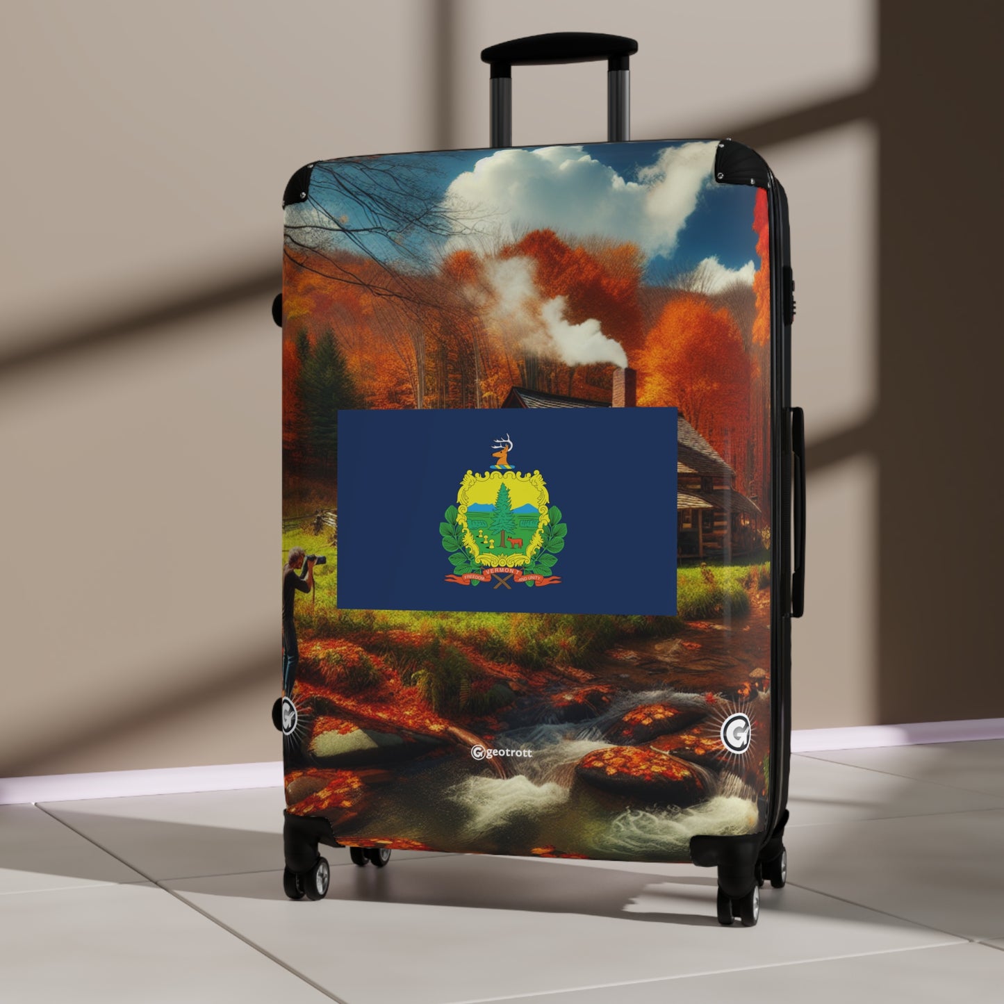 Vermont USA STATE FLAGS Luggage Bag Rolling Suitcase Spinner