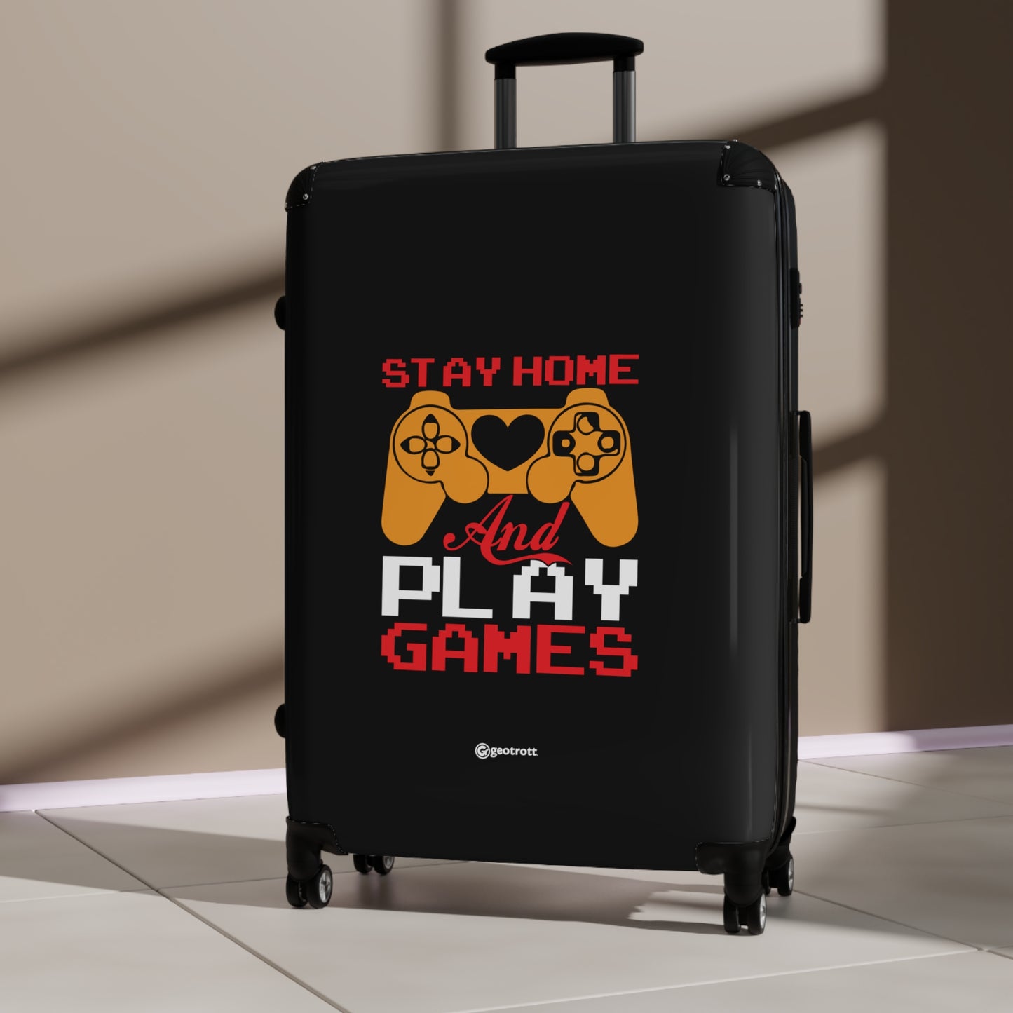 Stay Home and Play Games Gamer Gaming Suitcase-Bags-Geotrott