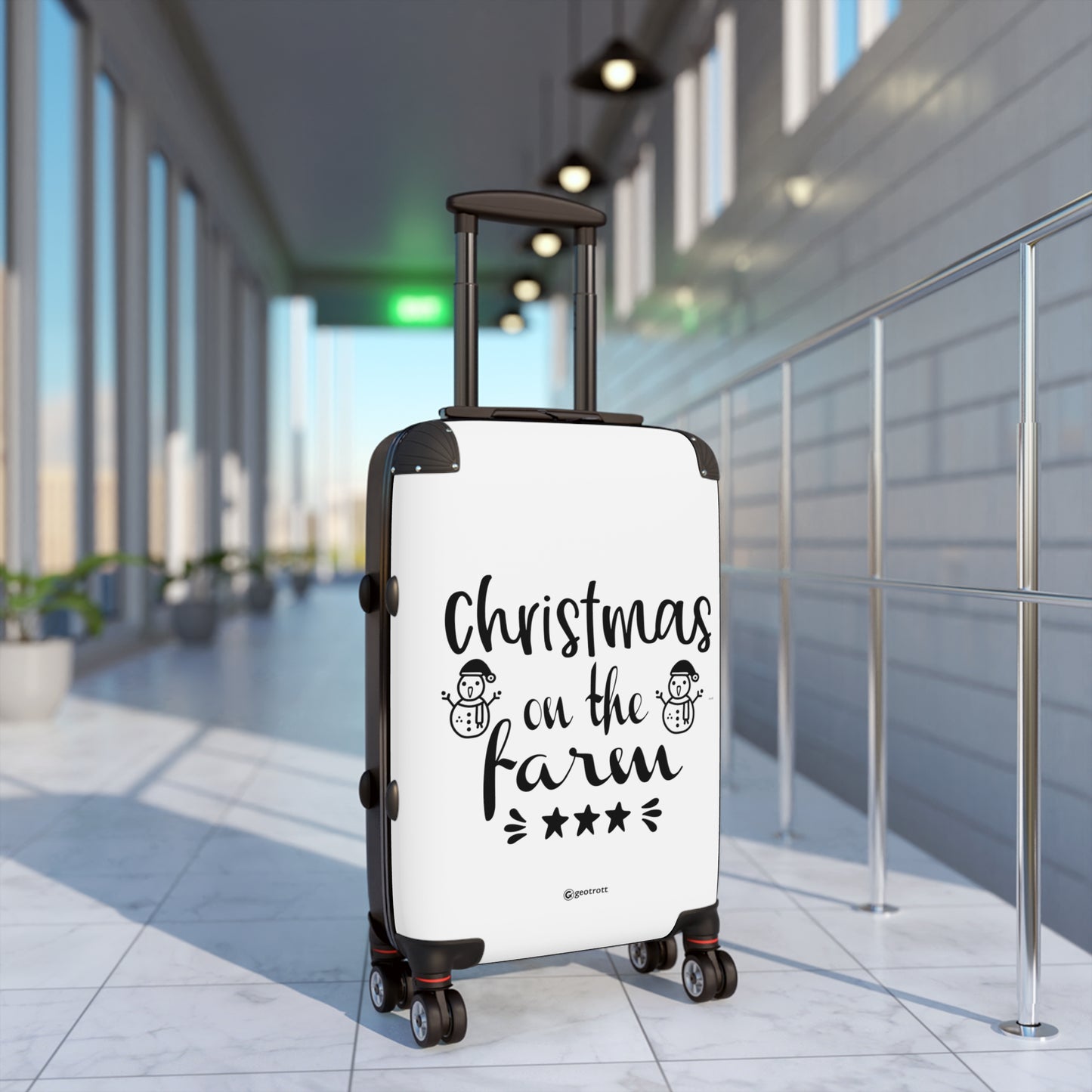 Christmas Season Christmas On The Farm Luggage Bag Rolling Suitcase Spinner