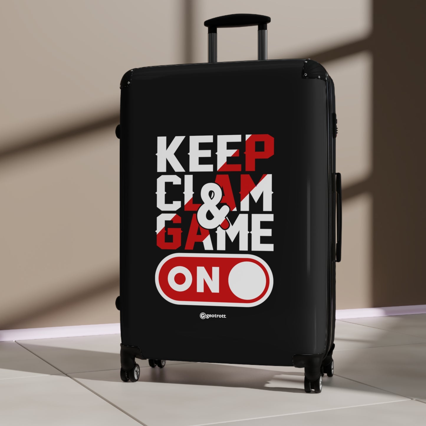 Keep Clam And Game On Gamer Gaming Suitcase