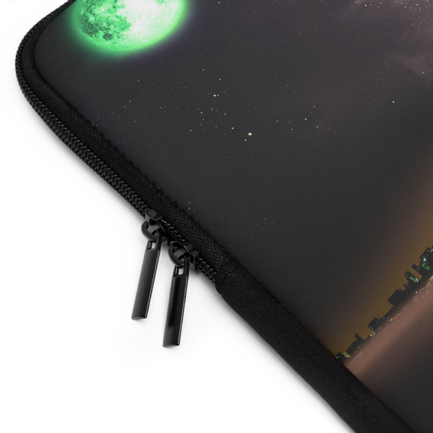 Copy Of Space City Sunset Green Black Laptop Sleeve