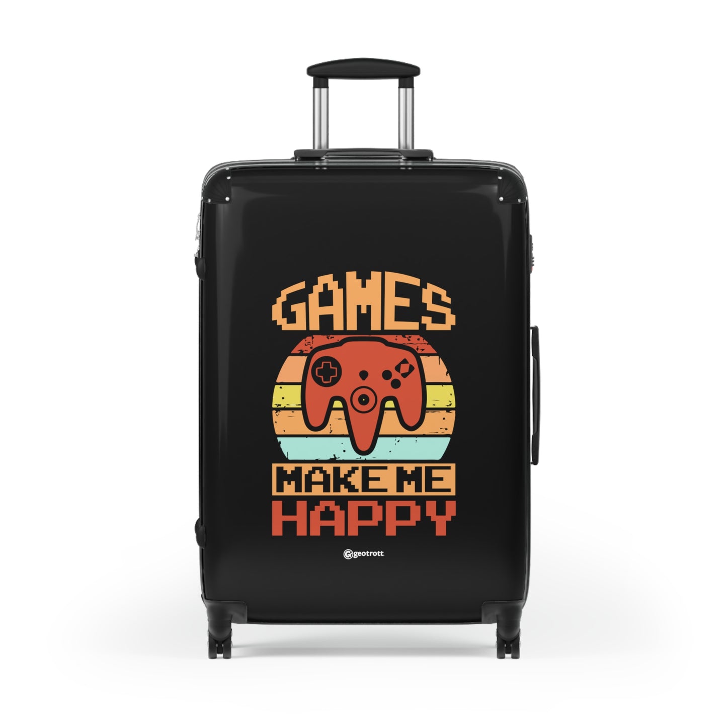 Games Make me Happy Gamer Gaming Suitcase-Bags-Geotrott