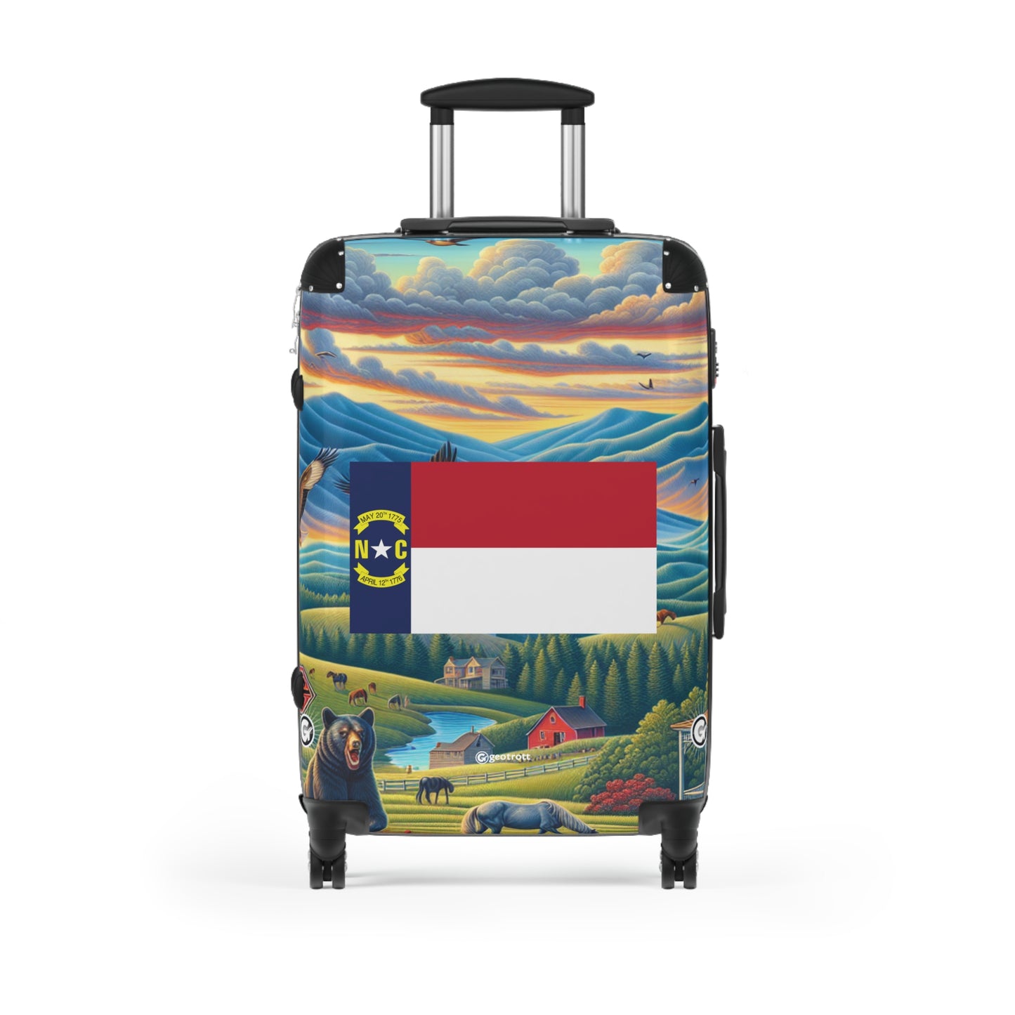 North Carolina Usa State Flags Luggage Bag Rolling Suitcase Spinner
