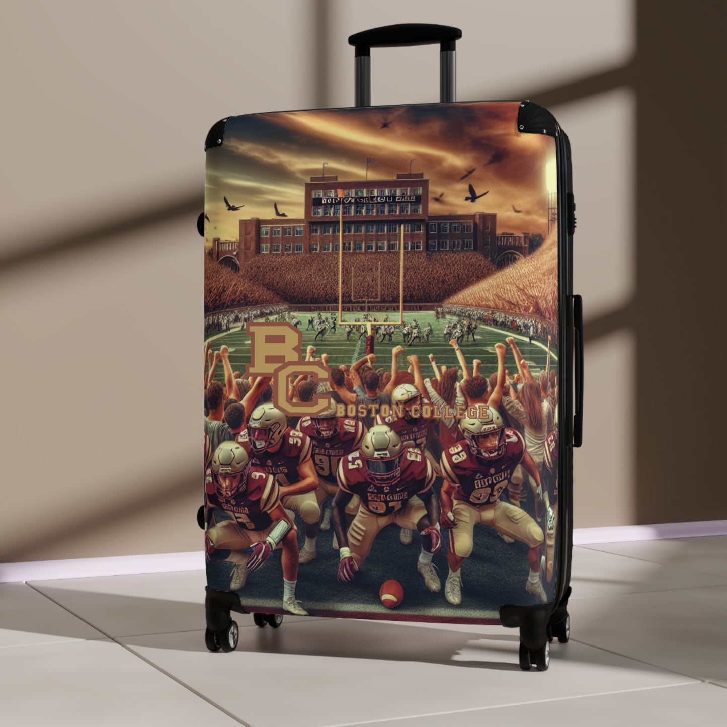 Boston College Eagles Football Team Luggage Bag Rolling Suitcase Spinner