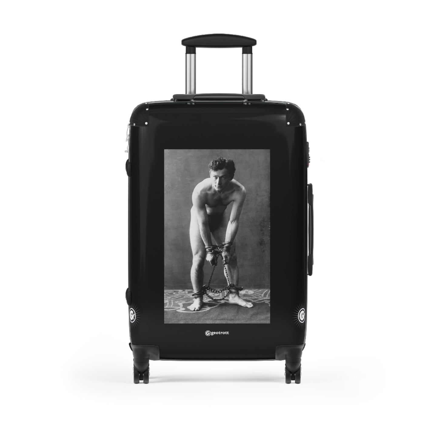 Harry Houdini In Chains 1906 Wily Escape Artist In Handcuff 20Th Century Photos Luggage Bag Rolling Suitcase Spinner