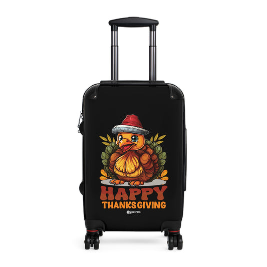 Happy Thanksgiving Cute Turkey Thanksgiving Season Luggage Bag Rolling Suitcase Spinner