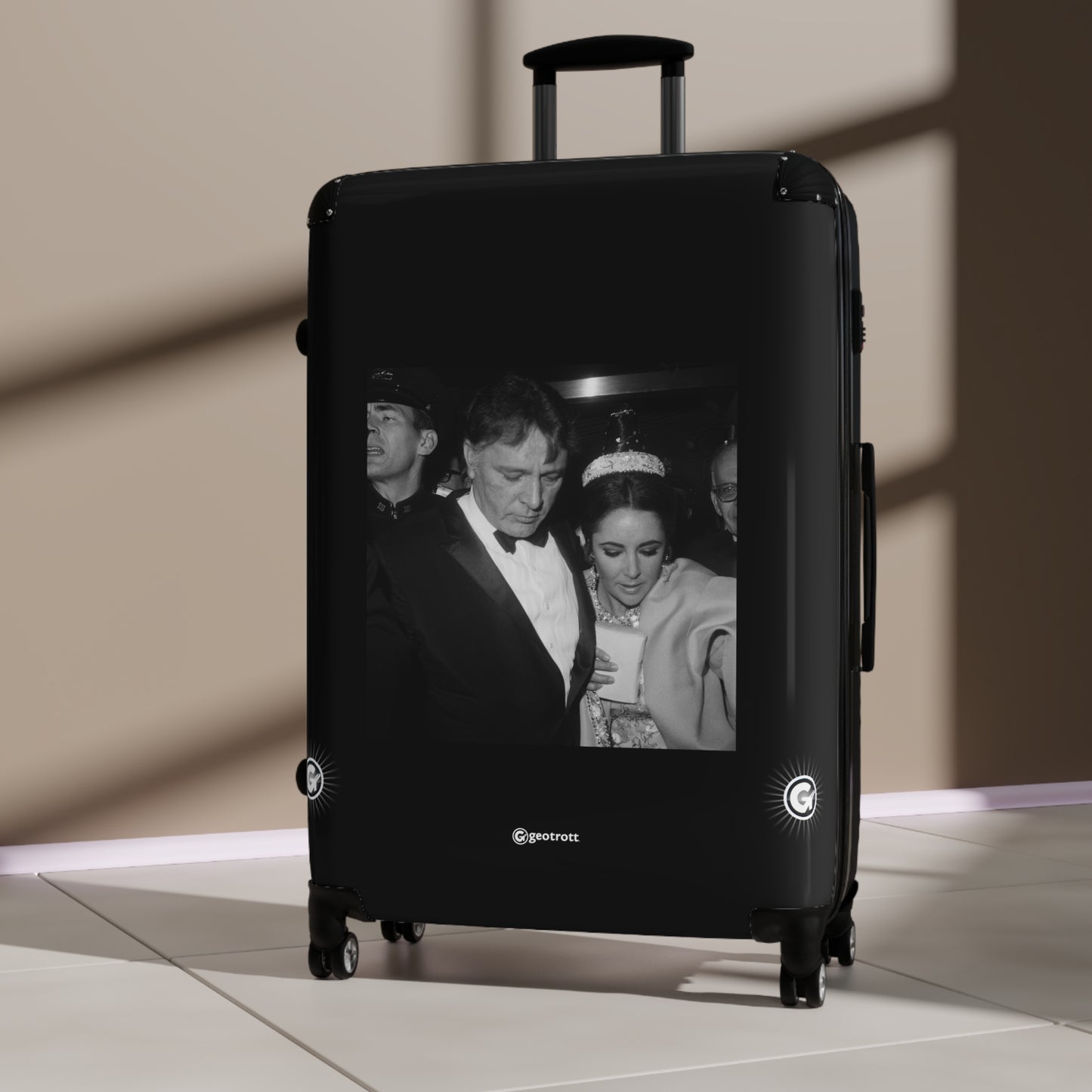 Elizabeth Taylor And Richard Burton En Route To Hotel 20Th Century Photos Luggage Bag Rolling Suitcase Spinner