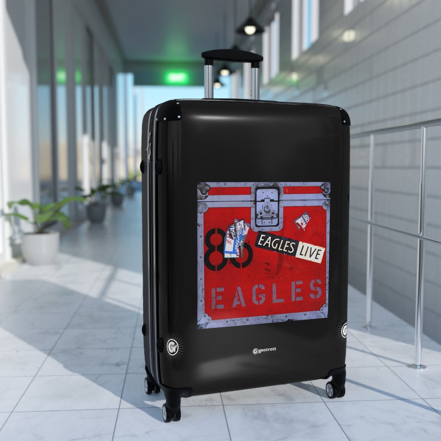 Eagles Live Eighties Music Album Luggage Bag Rolling Suitcase Spinner