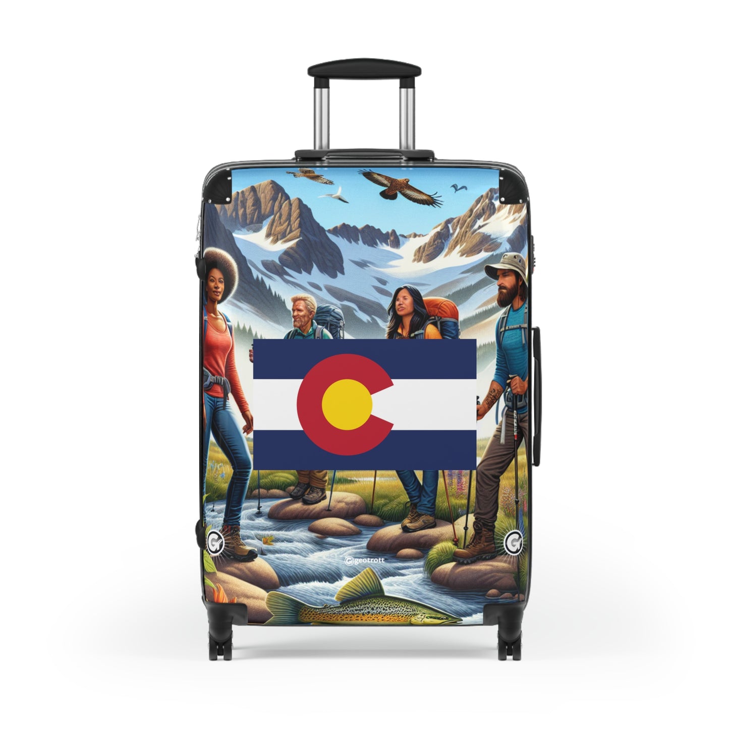 Colorado Usa State Flags Luggage Bag Rolling Suitcase Spinner