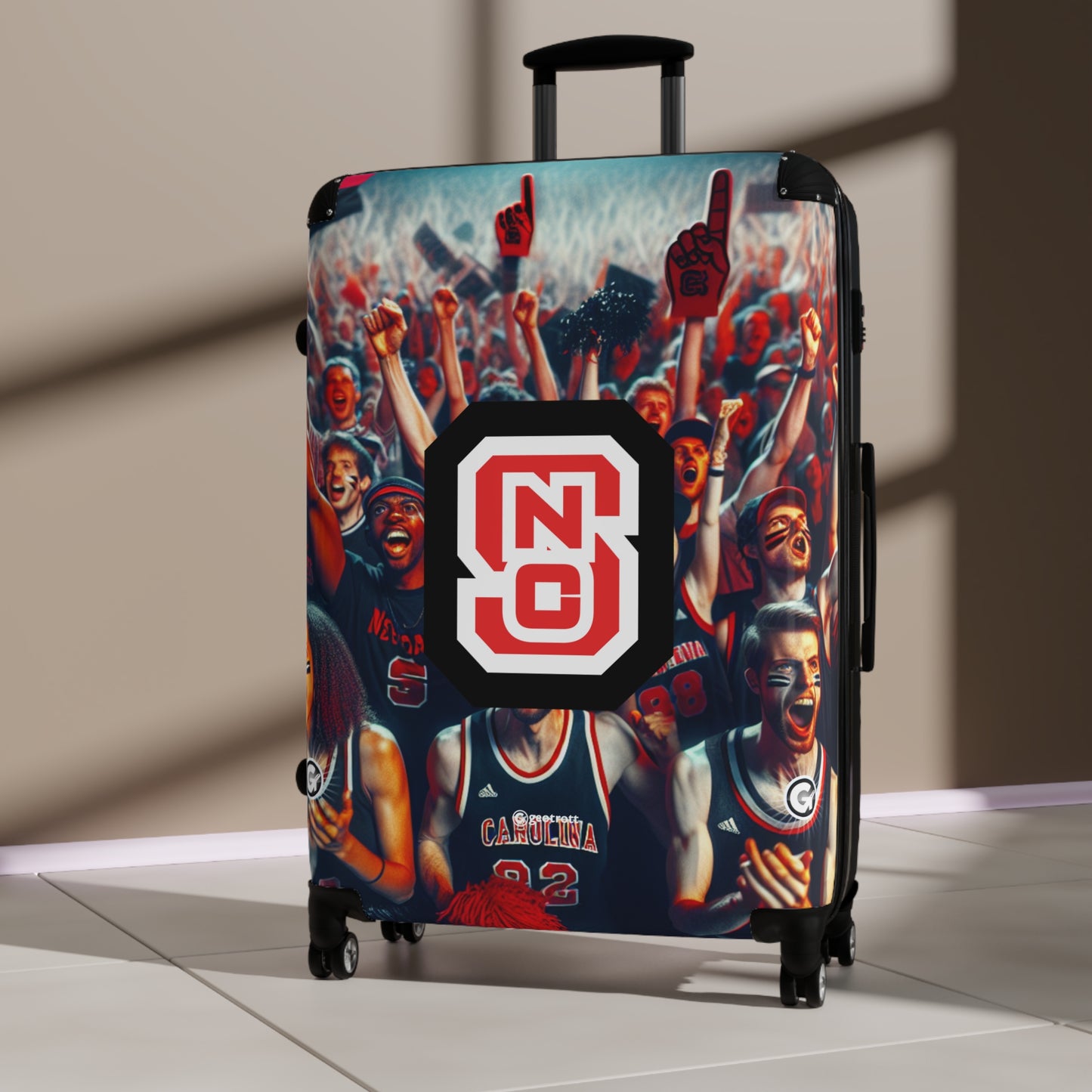 North Carolina State Basketball Team University College Teams Luggage Bag Rolling Suitcase Spinner
