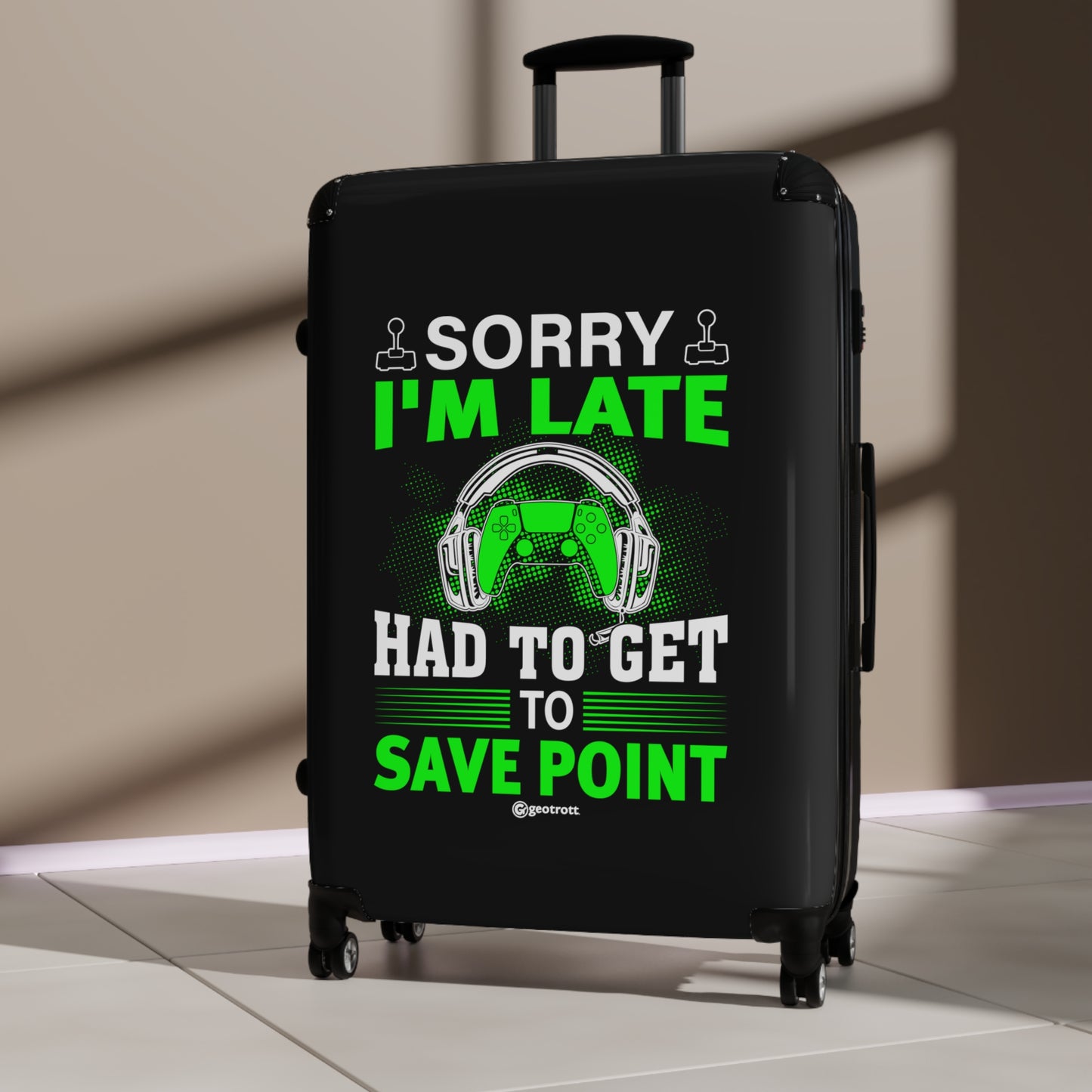 Sorry I'M Late I Had To Get To The Save Point Gamer Gaming Suitcase