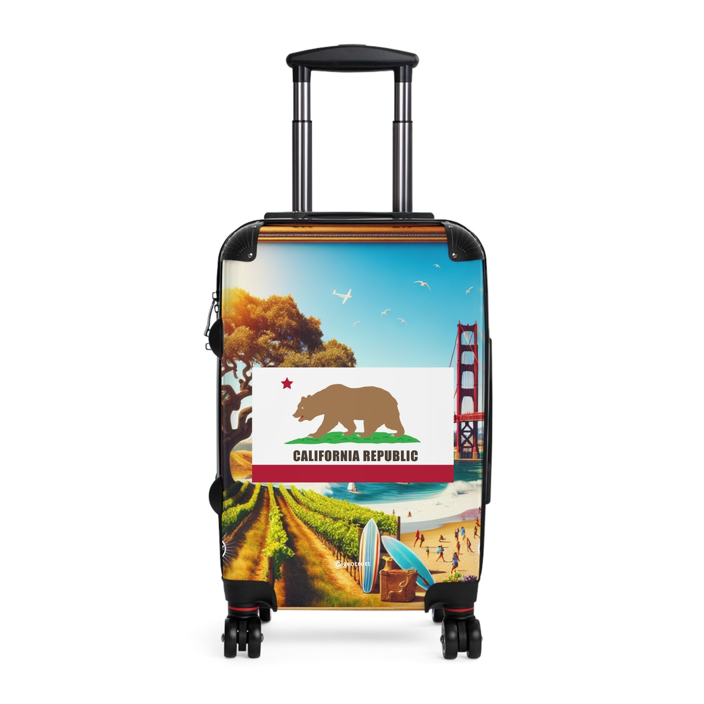 California Usa State Flags Luggage Bag Rolling Suitcase Spinner