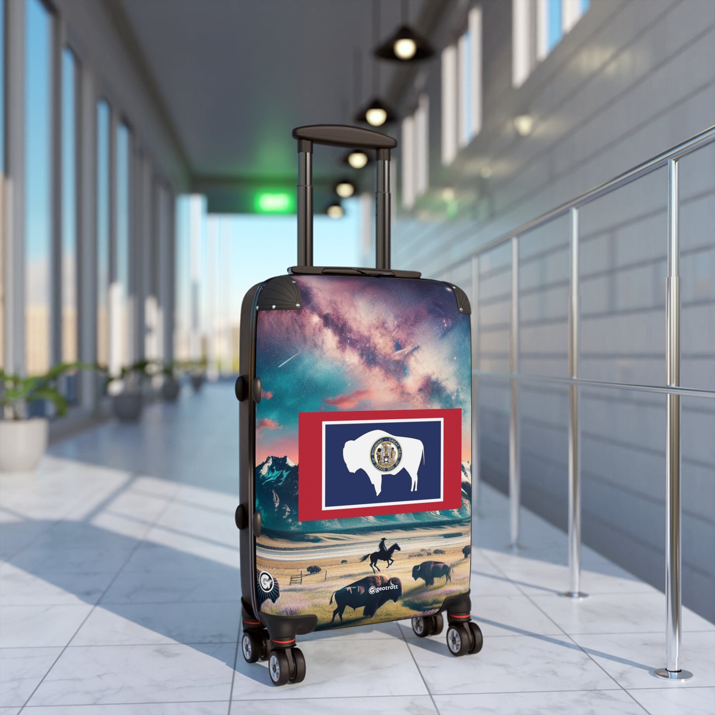 Wyoming USA STATE FLAGS Luggage Bag Rolling Suitcase Spinner