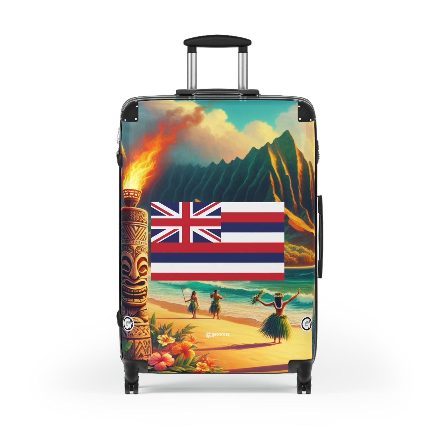 Hawaii Usa State Flags Luggage Bag Rolling Suitcase Spinner