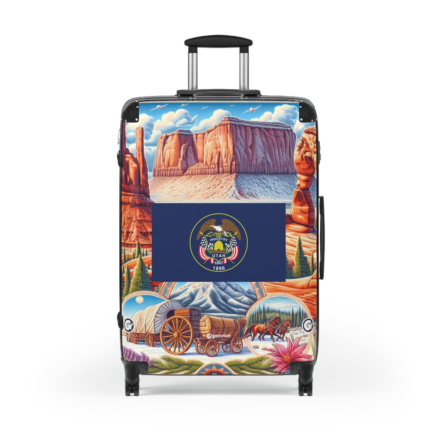Utah USA STATE FLAGS Luggage Bag Rolling Suitcase Spinner
