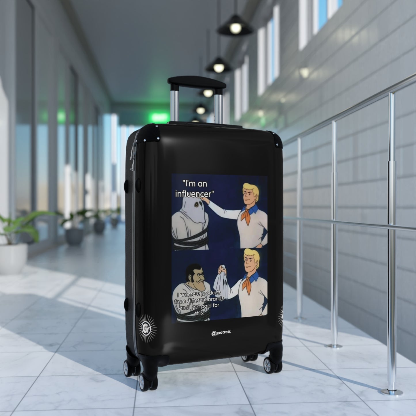 I am an Influencer Scooby-Doo Joke MEME Funny Inspirational Luggage Bag Rolling Suitcase Spinner