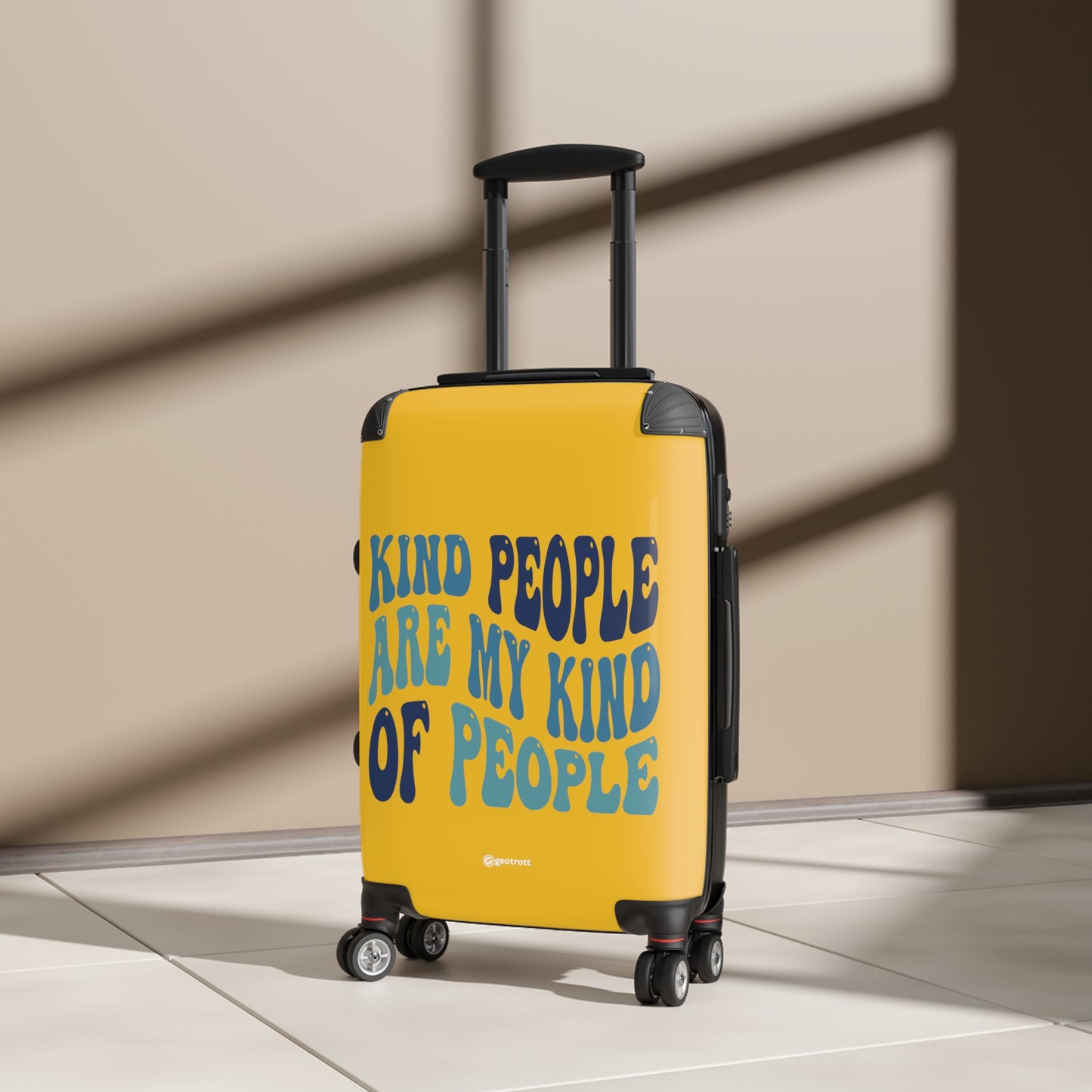 Emotive Inspirational Kind People Are My Kind Of People Yellow Luggage Bag Rolling Suitcase Spinner