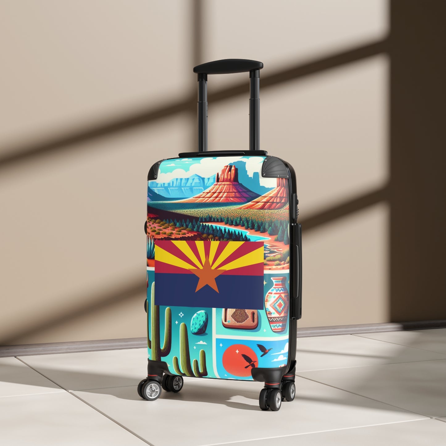 Arizona Usa State Flags Luggage Bag Rolling Suitcase Spinner