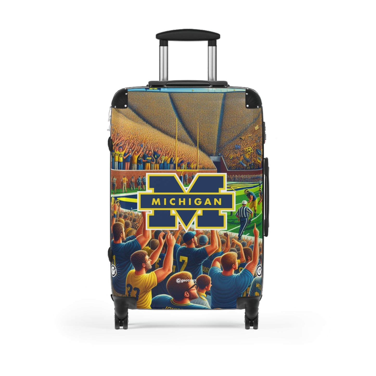 Michigan University Wolverines Football Team Luggage Bag Rolling Suitcase Spinner