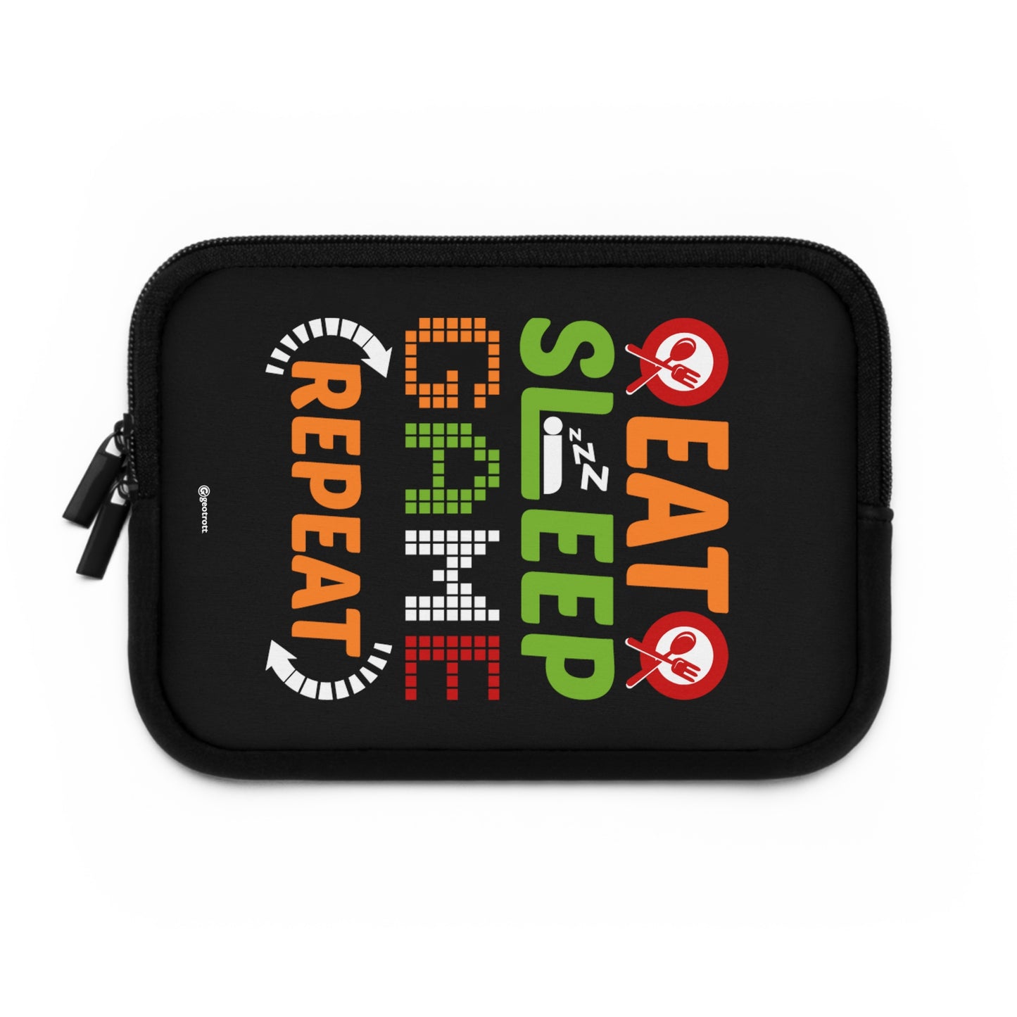 Eat Sleep Game Repeat 2 Gamer Gaming Lightweight Smooth Neoprene Laptop Sleeve