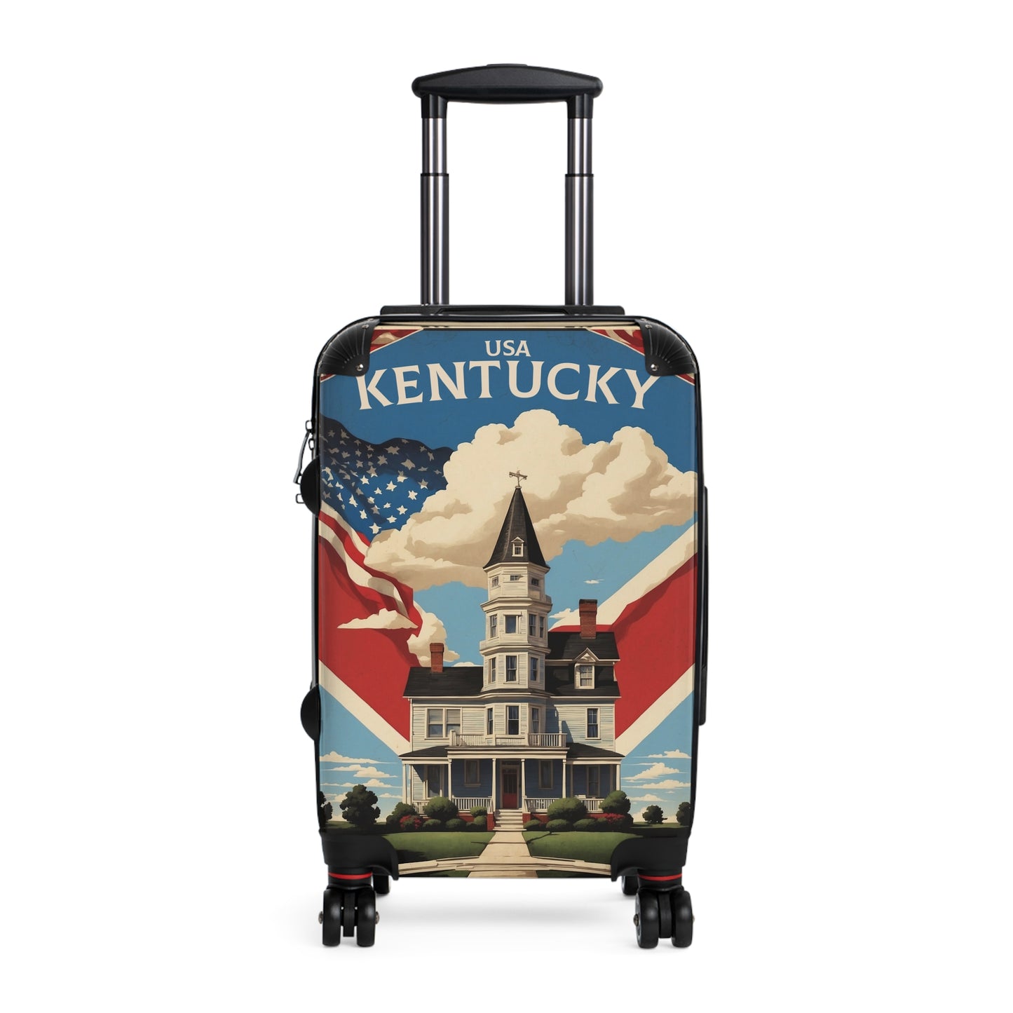 Kentucky'S Grand Heritage: Victorian Mansion Travel Poster, Vintage Americana Illustration Vintage Travel Poster