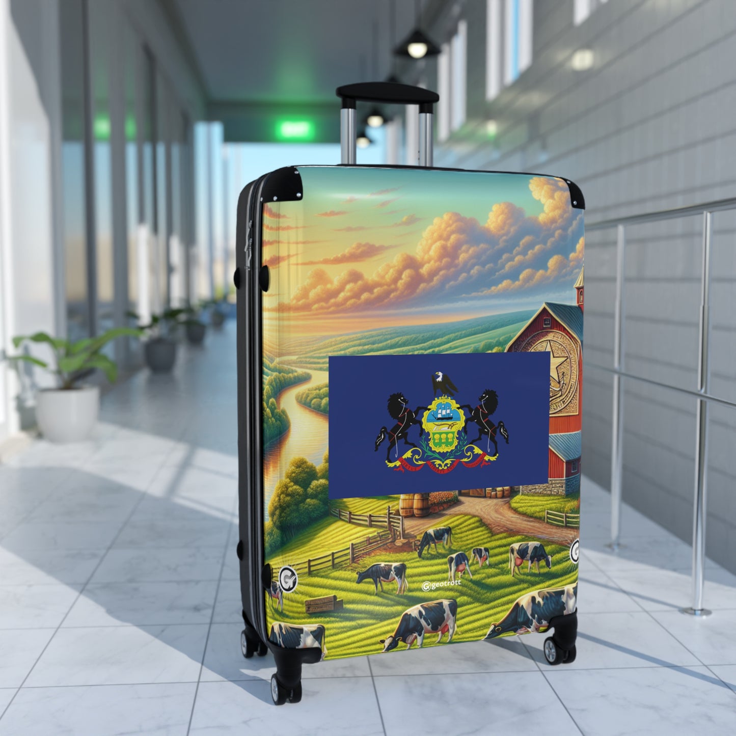 Pennsylvania Usa State Flags Luggage Bag Rolling Suitcase Spinner