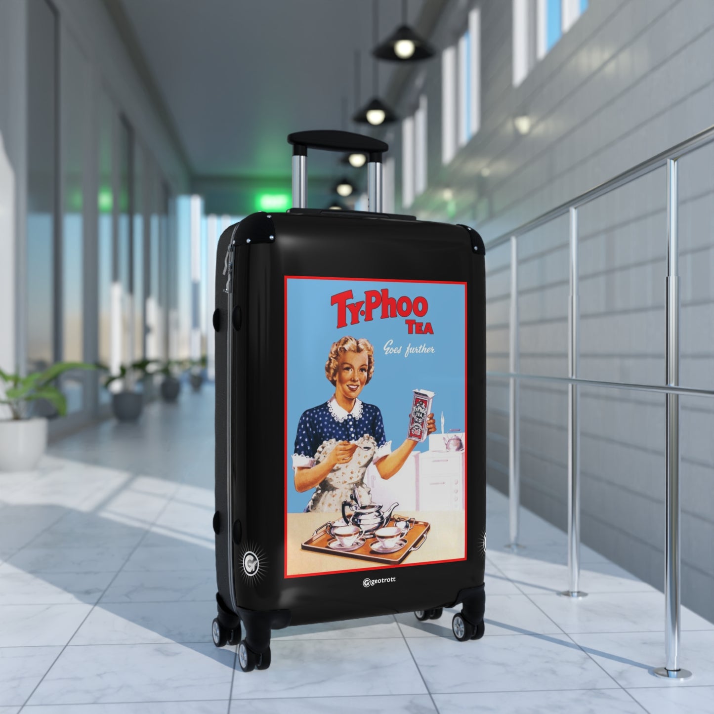 Ty-Phoo Tea Advertising Vintage Posters Retro Ad Luggage Bag Rolling Suitcase Spinner