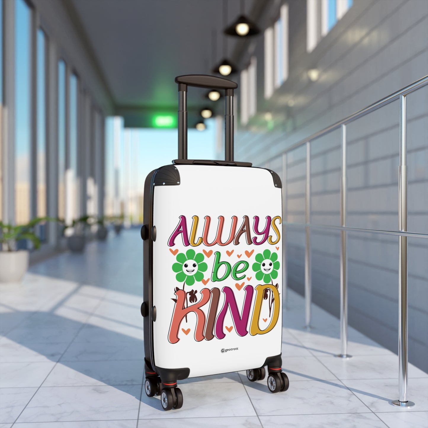 Always Be Kind Emotive Inspirational Luggage Bag Rolling Suitcase Spinner