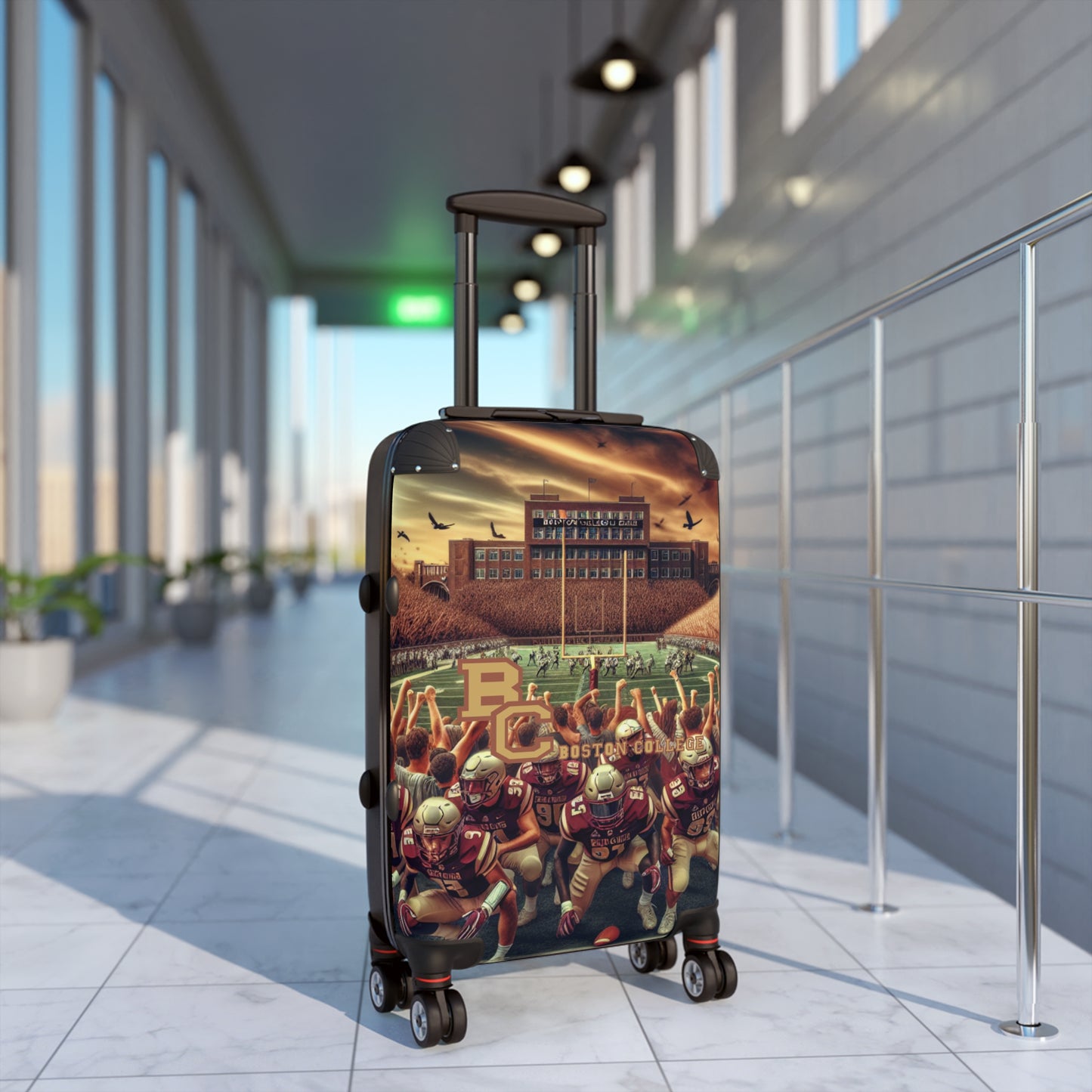 Boston College Eagles Football Team Luggage Bag Rolling Suitcase Spinner