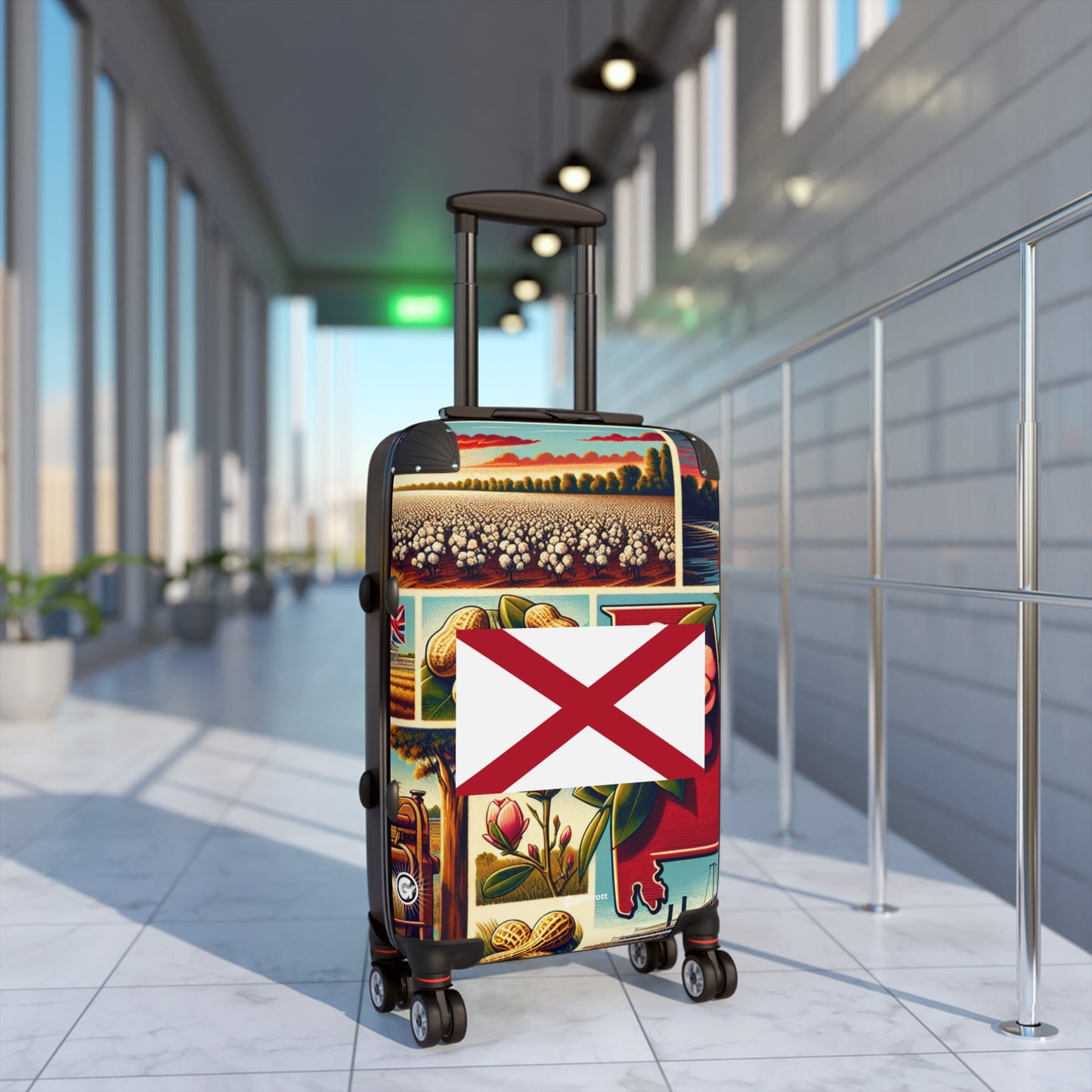 Alabama USA STATE FLAGS Luggage Bag Rolling Suitcase Spinner
