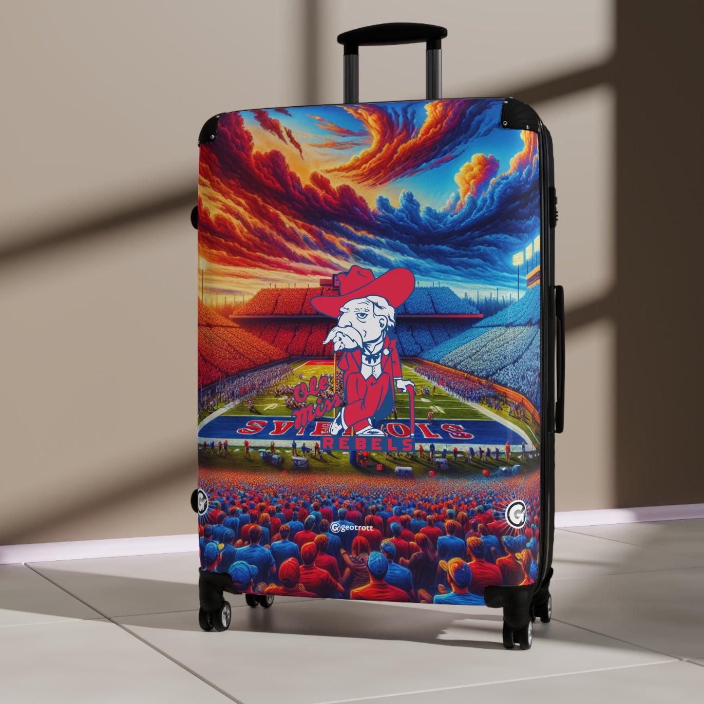 Mississippi Ole Miss Rebel College Team Luggage Bag Rolling Suitcase Spinner