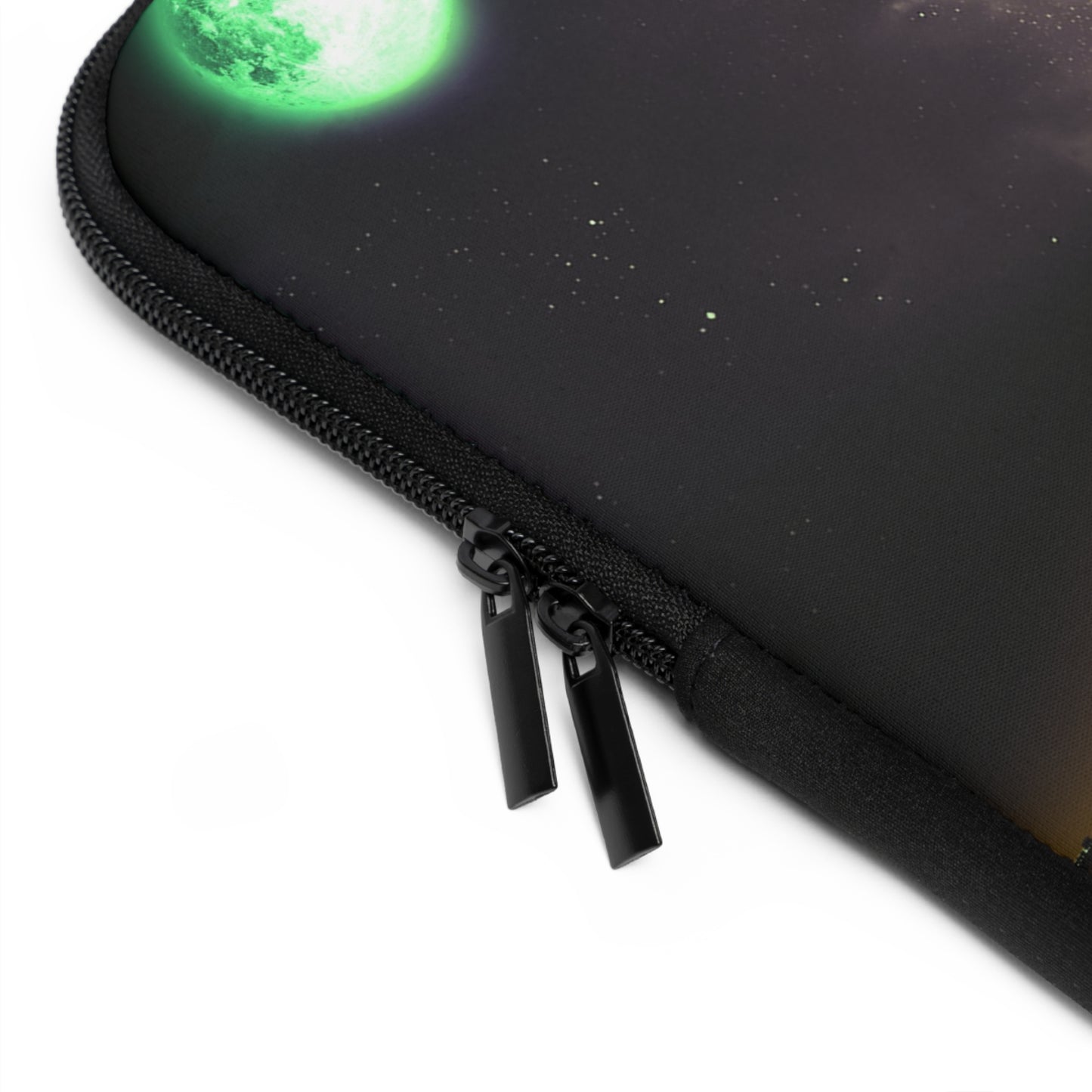 Copy Of Space City Sunset Green Black Laptop Sleeve